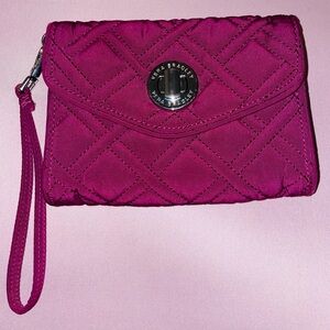 Vera Bradley Pink Quilted Clutch with removable Wrist Strap.